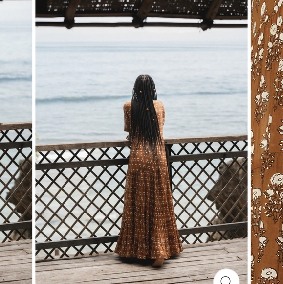 Daughters of India Chaaya Maxi Dress in Chai Cotton tiered vneck maxi dress - Picture 6 of 13